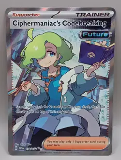 Pokemon TCG Ciphermaniac's Codebreaking 198/162 Temporal Forces Full Art Trainer - Image 1