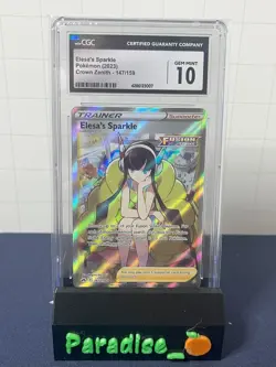 CGC 10 GEM MINT 2023 Pokemon Crown Zenith Elesa’s Sparkle Full Art 147 - Image 1