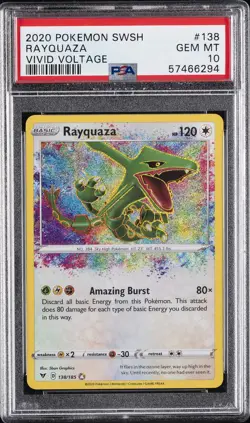 2020 POKEMON SWORD & SHIELD VIVID VOLTAGE #138 RAYQUAZA PSA 10 - Image 1