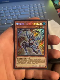 YUGIOH x1 BLGG-EN029 MASKED HERO FOUNTAIN - SECRET RARE 1st EDITION L/P - Image 1