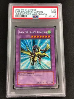 Yugioh 2002 Gaia The Dragon Champion LOB-125 PSA 9 Secret Rare - Image 1