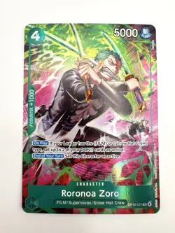 Bandai One Piece Card Game Roronoa Zoro OP13-037 Foil English Treasure Rare OP15 - Image 1