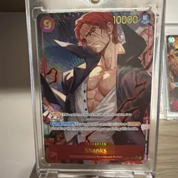 One Piece Shanks OP01-120 Secret Rare Foil Alternate Art Premium Booster English - Image 1