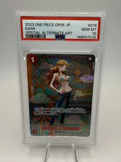 2023 One Piece OP05 JP Nami Special Alternate Art PSA 10 GEM MINT #016 - Image 1