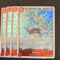Playset Bandai One Piece TCG Marco OP16-014 Red English x4 - Image 1