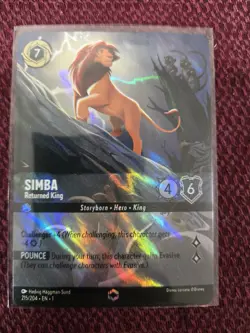 Disney Lorcana TCG Simba Returned King Enchanted 215/204 The First Chapter Holo - Image 1