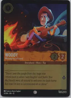 Lorcana Cold Foil - Woody - Waiting for a Friend 3/204 -Wilds Unknown - Image 1