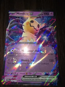 3 Mimikyu Pokemon Cards NM Including EX 069/159, Rocket Stamped 097/217 - Image 2