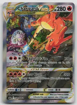 Charizard VSTAR SWSH262 Black Star Promo Full Art S&S Pokemon Card LP - Image 1
