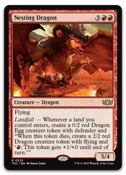 Nesting Dragon #225 (NM) Tarkir Dragonstorm TDC Magic MTG - Image 1