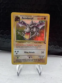 Pokemon TCG Aerodactyl 1/62 Fossil Unlimited Holo Rare Vintage - Image 1