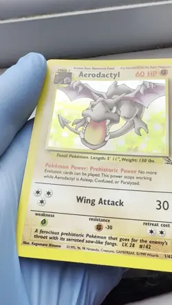 Pokemon TCG Aerodactyl 1/62 Fossil Unlimited Holo Rare Vintage - Image 2