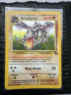 Pokemon TCG Aerodactyl 1/62 Fossil Unlimited Holo Rare Vintage - Image 4