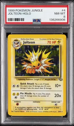 1999 POKEMON JUNGLE #4 JOLTEON-HOLO PSA 8 - Image 1