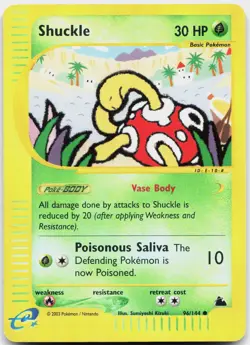 Shuckle 96/144 Common Skyridge Pokemon Reverse Holo Moderately Played - Image 1