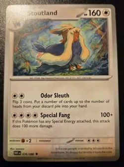 Stoutland 076/086 Uncommon Scarlet & Violet: White Flare Pokemon TCG - Image 1