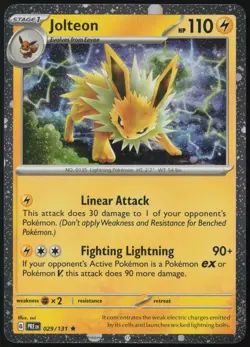 Jolteon (Cosmo Promo) 029/131 Holo Rare Prismatic Evolutions Pokemon Holo NM - Image 1