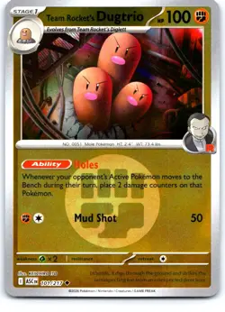 Team Rocket's Dugtrio (Energy Symbol) 101/217 Ascended Heroes Reverse Holo NM - Image 1
