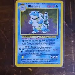 Pokemon TCG Blastoise Base Set 2 Holo Rare 002/130 1999 English Comesintoploader - Image 1