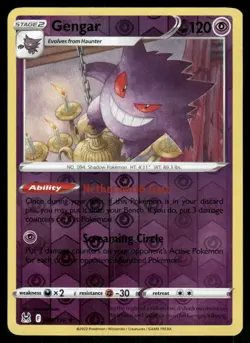 Gengar 066/196 Holo Rare Lost Origin Pokemon Reverse Holo Near Mint - Image 1