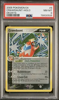 Pokemon Crawdaunt 6/107 Deoxys Holo PSA 8 - Image 1