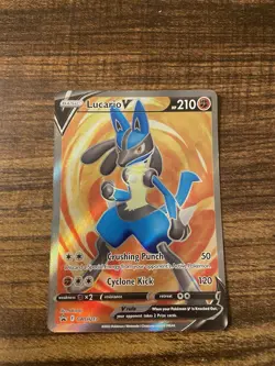 Pokemon Lucario V SWSH213 Promo Full Art Holo Basic HP210 Crushing Punch - Image 1