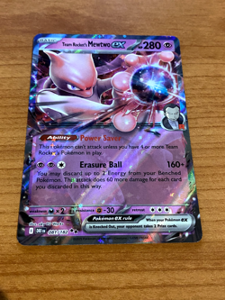 Pokemon TCG Destined Rivals TEAM ROCKET'S MEWTWO EX 081/182 - Image 1