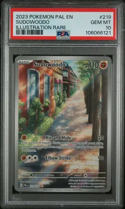 2023 POKEMON PAL EN-PALDEA EVOLVED ILLUSTRATION RARE #219 SUDOWOODO PSA 10 - Image 1