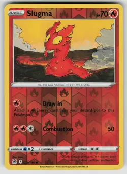 SLUGMA 021/196 COMMON LOST ORIGIN POKEMON REVERSE HOLO NEAR MINT - Image 1