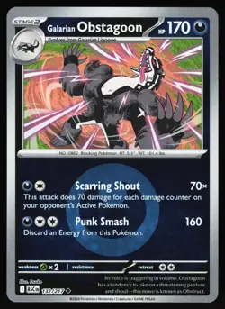Galarian Obstagoon (Energy) 132/217 Ascended Heroes Pokemon Reverse Holo NM - Image 1