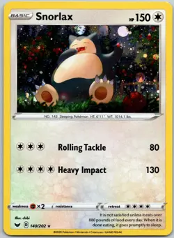 Snorlax 140/202 (Cosmos Holo) Promo Blister Exclusives NM - Image 1