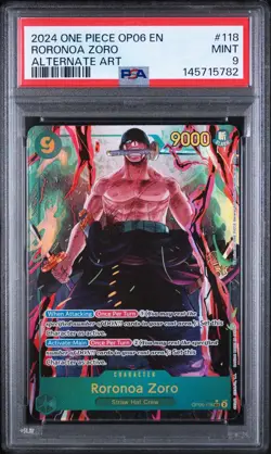 One Piece 2024OP06 en #118 Roronoa Zoro Alternate Art PSA 9 - Image 4