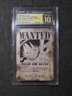 CGC 10 Pristine Luffy OP13-118 SEC Wanted SP Alt Art Carrying on His One Piece - Image 3
