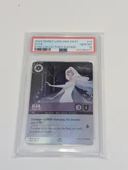 Disney Lorcana ELSA PSA 10 Collectors Edition Card D100 Gloves Off #19 - Image 1