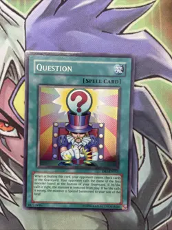 DR1-EN053 Question Super Rare Unlimited Edition NM Yugioh Card - Image 1