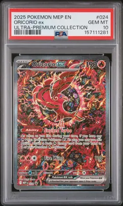 2025 POKEMON MEP EN-ME BLACK STAR PROMO #024 ORICORIO EX PSA 10 - Image 1