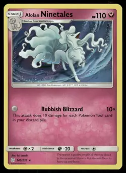 2019 Pokemon Alolan Ninetales Holo Rare Cosmic Eclipse 145/236 Holo NM - Image 1
