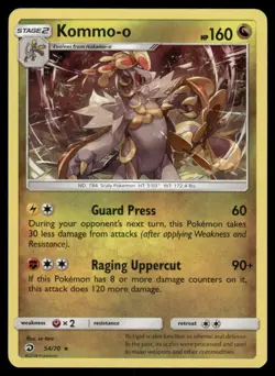 2018 Pokemon Kommo-o Holo Rare Dragon Majesty 54/70 Holo LP - Image 1
