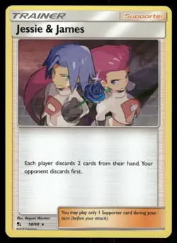 2019 Pokemon Jessie & James Holo Rare Hidden Fates 58/68 Holo NM - Image 1
