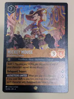 Disney Lorcana Mickey Mouse - Musketeer Captain 16/204 - Cold Foil Legendary NM - Image 1