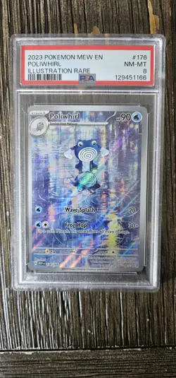 Pokemon TCG Poliwhirl Full Art 176/165 151 Card NM/M Condition PSA - Image 1