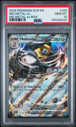 Melmetal ex 105 Pokemon Stellar Crown Stamped Promo RR PSA 10 GEM MINT Card - Image 1