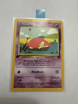 1st Edition Slowpoke 67/82 Team Rocket Common Pokemon Card - LP - Image 1