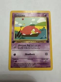 1st Edition Slowpoke 67/82 Team Rocket Common Pokemon Card - LP - Image 3