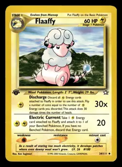 Flaaffy 34/111 1st Edition Neo Genesis Set Pokemon Card - Image 1
