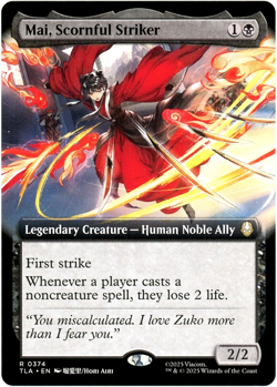 Mai, Scornful Striker Extended Art 0374 Avatar: The Last Airbender TLA MTG - NM - Image 1