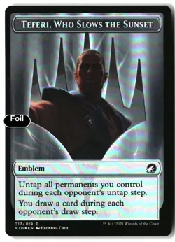 MTG Wolf // Emblem - Teferi, Who Slows the Sunset Double-Sided Token [MID - 1... - Image 2