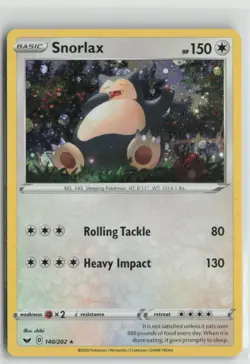 Snorlax (Cosmos Holo) 140/202 Holo Promo Blister Exclusives Pokemon LP - Image 1