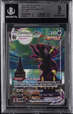 2021 POKEMON EVOLVING SKIES #215 UMBREON VMAX BGS 9 - Image 1
