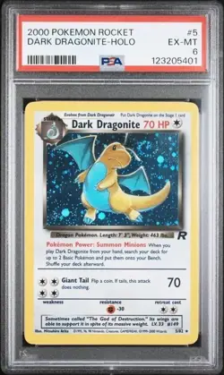 PSA 6 Dark Dragonite Holo 5/82 Team Rocket Pokemon 2000 WOTC Vintage Rare - Image 1